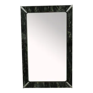 Mid 20th Century American Art Deco Style Faux Marble Glass Frame Mirror