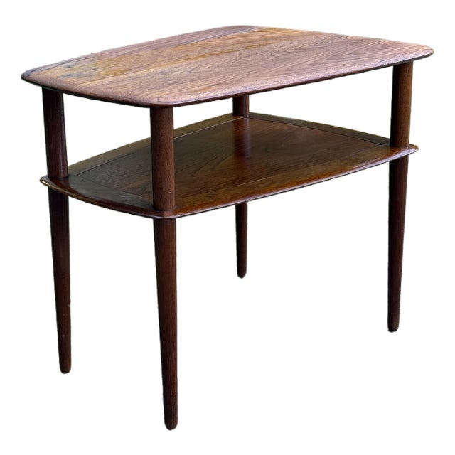 Mid Century Modern Danish Solid Teak Side Table by Peter Hvidt For Sale