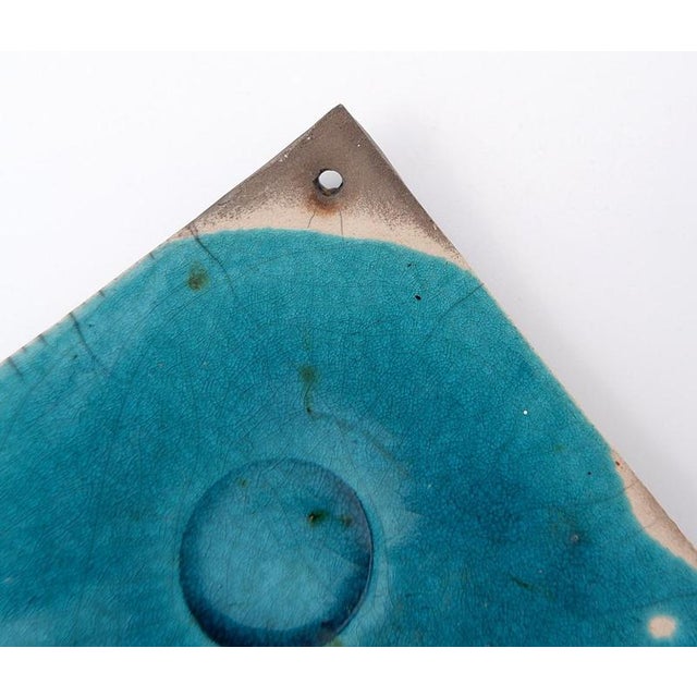 Turquoise Ceramics by N. Lebrun for Fond d'Atelier, Belgium 1970s, Set of 6 For Sale - Image 11 of 15