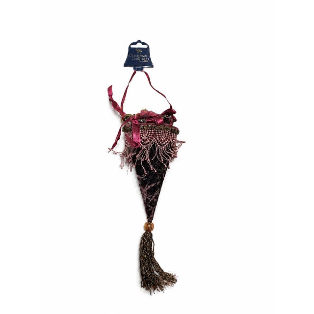 Unused Christmas Traditions by Aldik Chocolate Brown Tassel Ornaments — Set of 6 For Sale - Image 4 of 6