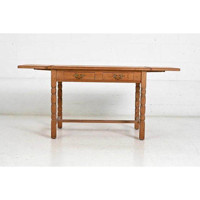 Mid 20th Century Mid 20th Century Kjaernulf Style Danish Oak Extending Side Table For Sale - Image 5 of 14