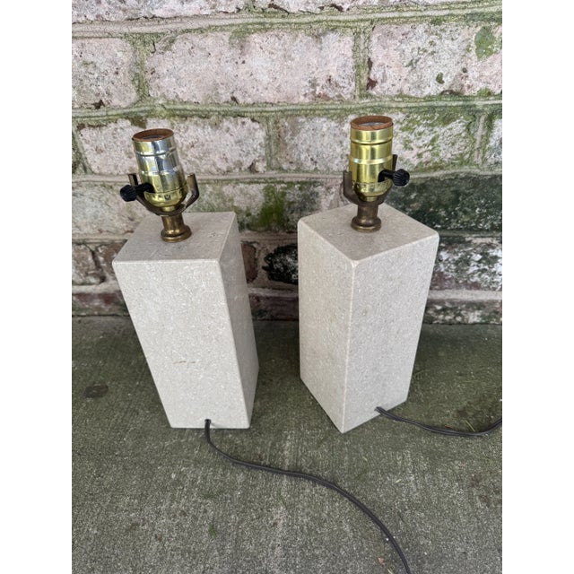 Ivory Vintage Small Ivory Stone Table Lamp For Sale - Image 8 of 11