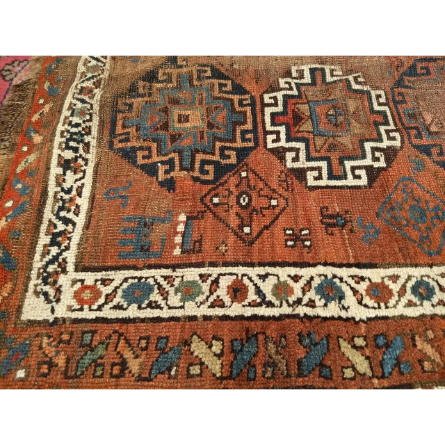 Antique Kazak Area Rug, Handwoven Wool Geometric Design, 1890s, 4' x 8' For Sale - Image 16 of 17