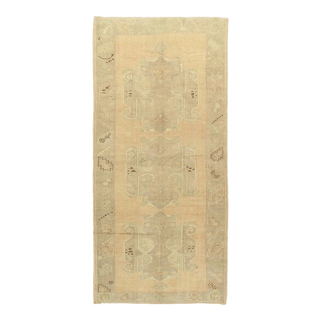 Vintage Circa Turkish Oushak Rug, 5ft 3in X 11ft 9in For Sale