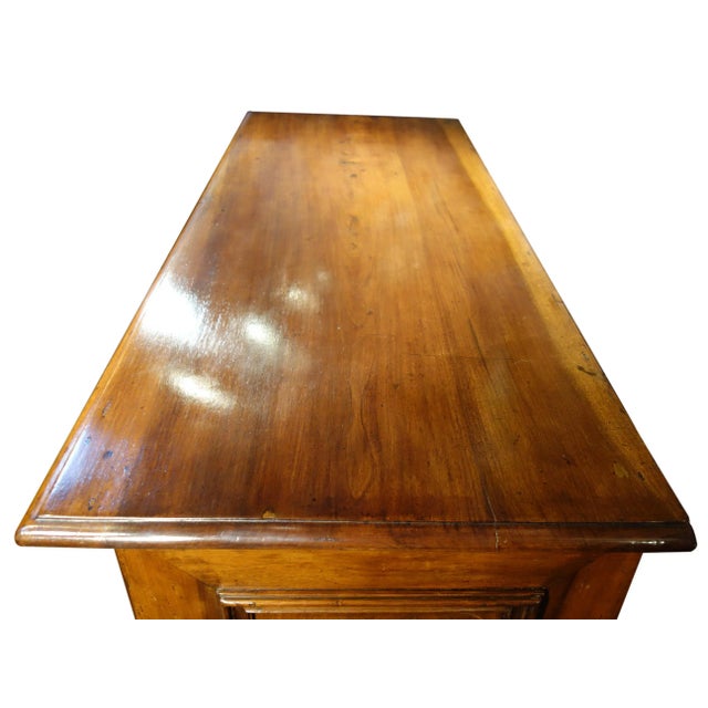 Wood Early 18th Century Italian Louis XIV Walnut Dresser with Fruitwood Inlay & Brass For Sale - Image 7 of 12