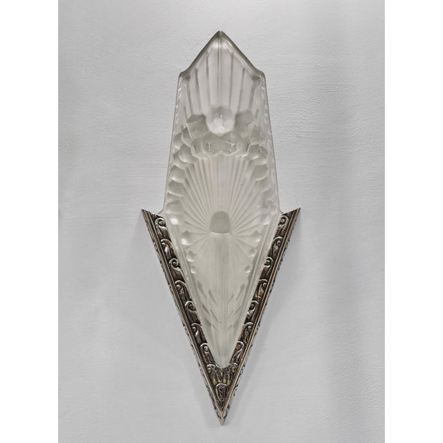 Metal A Pair of French Art Deco Wall Sconces by Charles Schneider 1930 France For Sale - Image 7 of 9