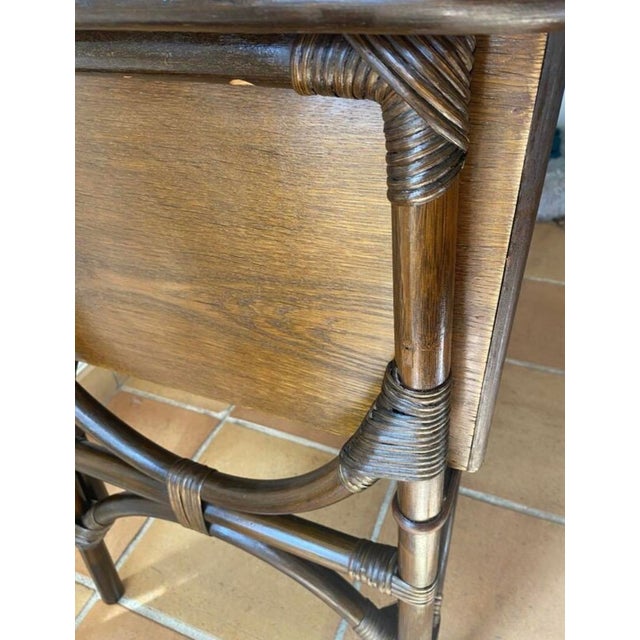 Rattan Desk with 3 Drawers, 1950s For Sale - Image 11 of 17