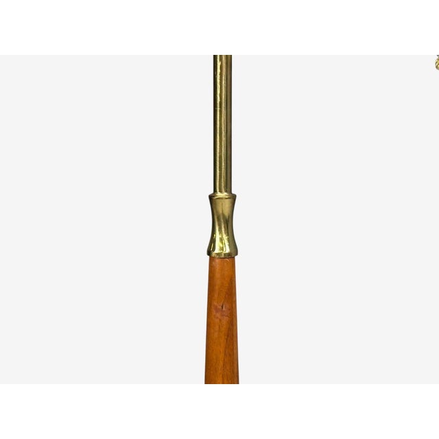 1960s Armaturhantverk Tibro, Floor Lamp, Teak, Brass, Silk For Sale - Image 11 of 14