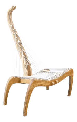 1960s Mid Century Modern Lounge Chair Scorpion Rope Sculptural High Back