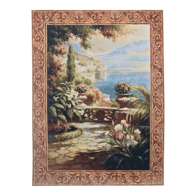 Coastal Terrace I Loom Woven Tapestry - 134 X 107 Cm (4'5" X 3'6") - Requires Rod Size 3 For Sale