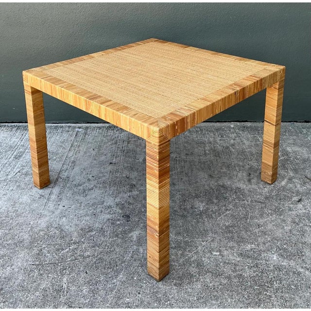 Vintage Bielecky Brothers Rattan Square Side Table For Sale - Image 12 of 12