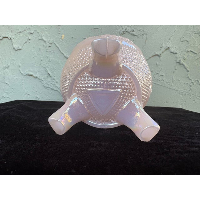 Vintage Fenton Pink Opalescent Carnival Glass Three-Footed Grape & Vine Rose Bowl For Sale - Image 9 of 11