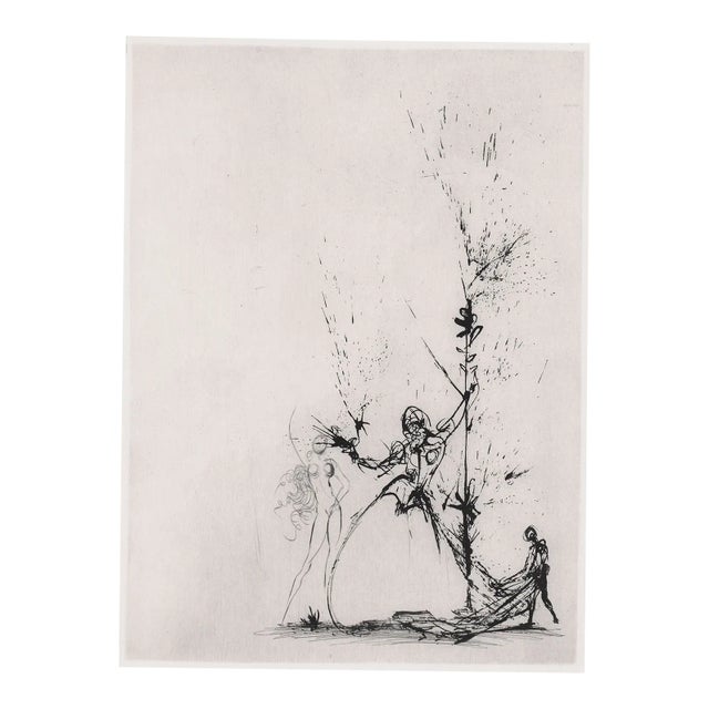 1960s Salvador Dali Etching From Les Amours De Cassandre Titled "La Femme Au Page" For Sale