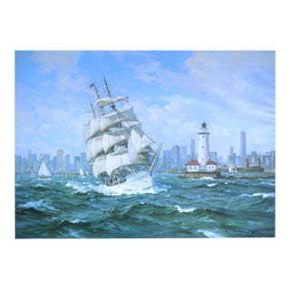 Farewell Chicago "The Christian Radich Heads for Home" Print by Charles Vickery For Sale