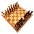 Offered is a mid 20th Century chess set, including a hand-crafted maple and walnut wood inlay heavy slab board with 31...