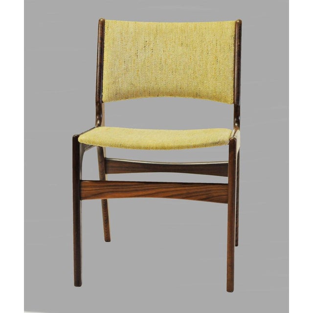 Set of Eight Erik Buch dining chairs made by Anderstrup Møbelfabrik. The chairs are made in bubinga wood also known as...