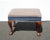 Vintage Queen Anne Blue Stripped Footstool Bench For Sale - Image 4 of 12