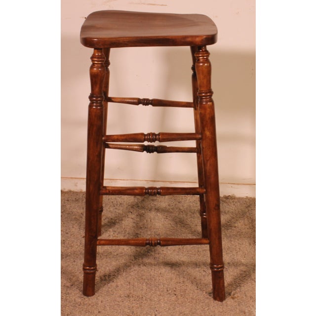 19th Century Elm Bar Stool For Sale - Image 5 of 11