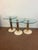 Vintage Set of Three Glass Travertine Tiered Postmodern Side Tables For Sale - Image 6 of 9