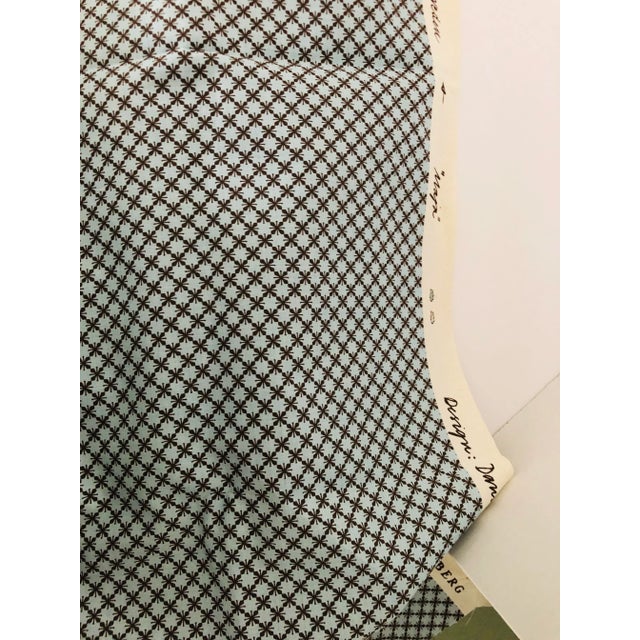 Vintage Sandberg Made in Sweden Maja Blue & Brown Fabric 39” X 60” For Sale In New York - Image 6 of 7