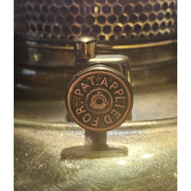 Brass Bradley and Hubbard 1880's "Patent Applied For", Hobnail Milk Glass "Ring of Fire"' Shade For Sale - Image 8 of 18