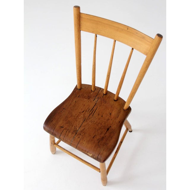 Antique Plank Seat Chair For Sale - Image 4 of 12