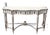 Vintage Louis XVI Style Painted Demi Lune Console Table With Gilt Accents For Sale