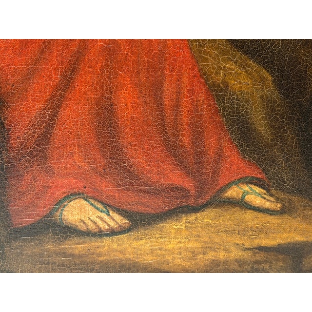19th Century Biblical Mythology Oil Painting Daniel in the Lions' Den Attributed to Isaac Findler, Signed & Dated 1881 For Sale - Image 9 of 18