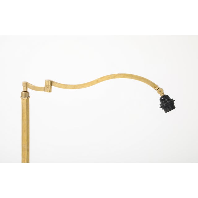 1950s Mid-Century Modern Solid Brass Swing Arm French Floor Lamp For Sale - Image 9 of 12