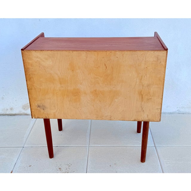 Danish Bedside Table in Teak Veneer, 1960s For Sale - Image 9 of 10