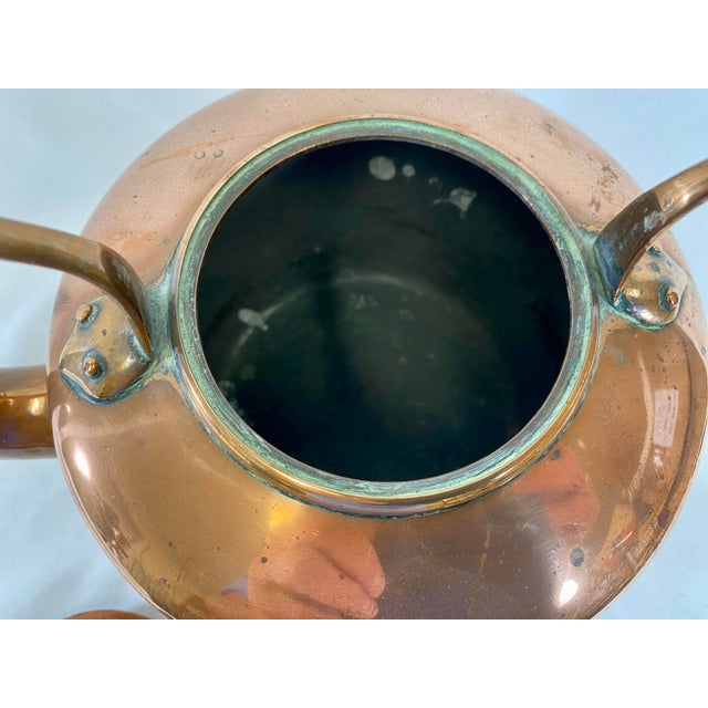 Large Antique Victorian Copper Tea Kettle Made in England Circa 19th