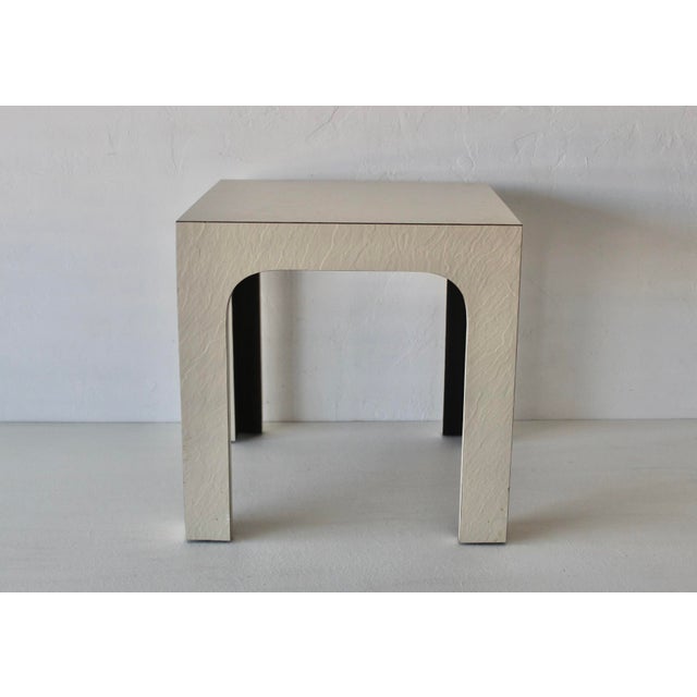 Late 20th Century Modern Off- White End Table For Sale - Image 5 of 15