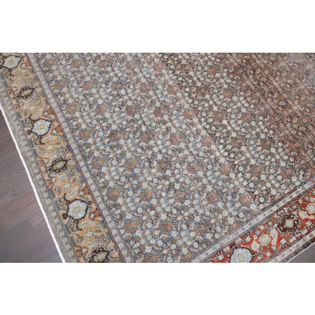 Red Antique Persian Senneh Gallery Rug - 5'8" x 10'6" For Sale - Image 8 of 9