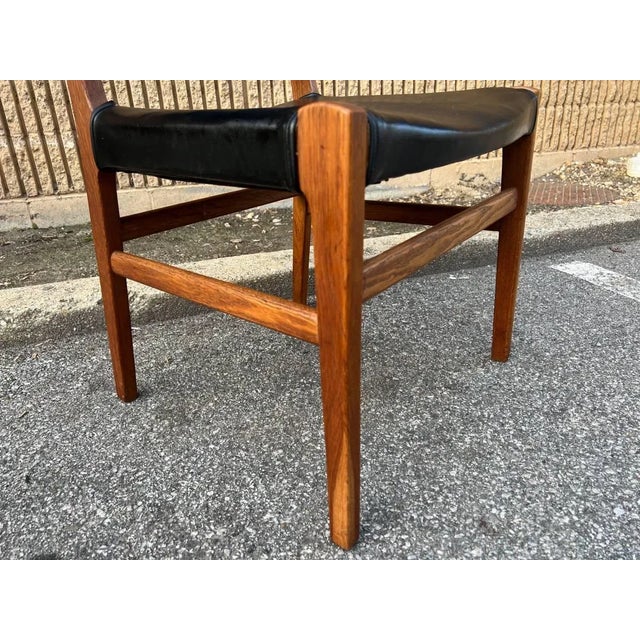 Six Teak Leather Chairs Possibly by Hans Wegner for Jonhannes Hansen Mid Century 1950s For Sale - Image 10 of 13
