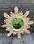 Vintage Mid Century 16.5" Creamy Giltwood Sunburst Wall Mirror For Sale - Image 15 of 18