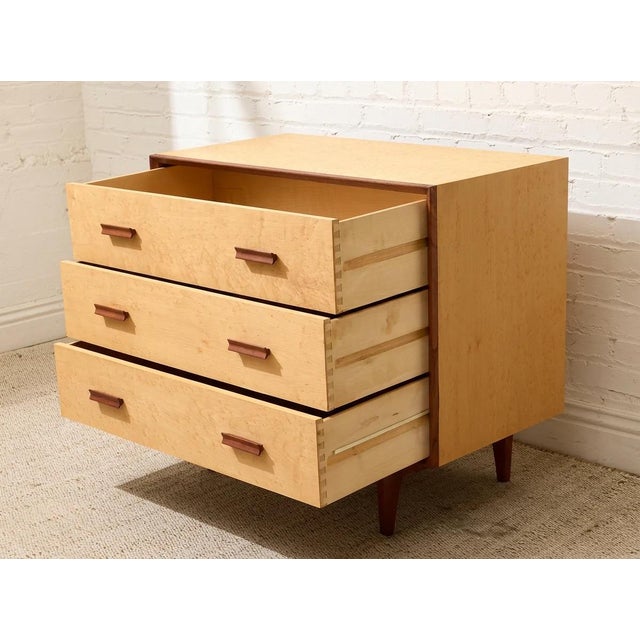 Mid 20th Century Birdseye Maple Lowboy Three-Drawer Dresser For Sale In Los Angeles - Image 6 of 12