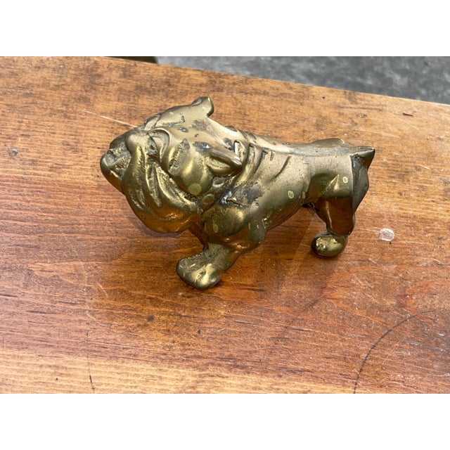 1970s 1970s Petite Brass English Bulldog Statue For Sale - Image 5 of 5