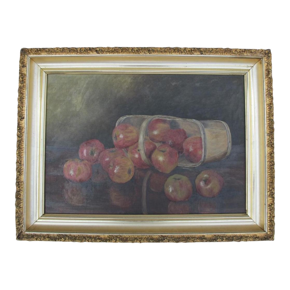 Basket Of Apples Oil Painting On Canvas Chairish