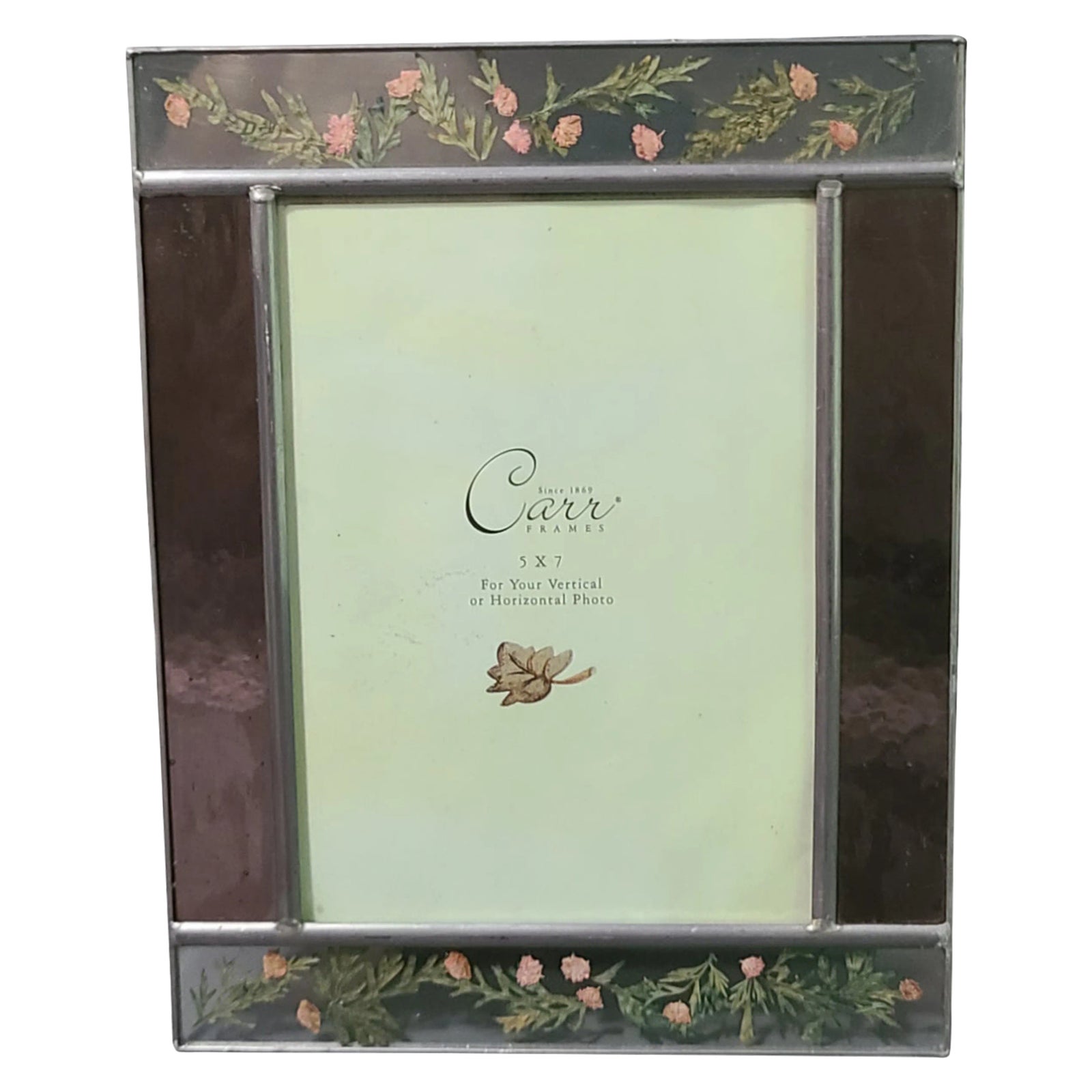 Vintage Carr Stained-Glass Pressed Flowers Picture Frame | Chairish