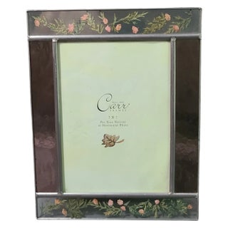 Vintage Carr Stained-Glass Pressed Flowers Picture Frame For Sale