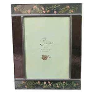 Vintage Carr Stained-Glass Pressed Flowers Picture Frame