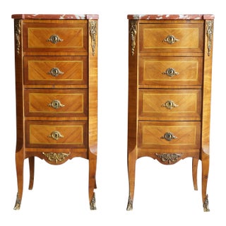 Antique French Marble Top Nightstands For Sale