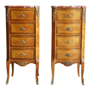 Antique French Marble Top Nightstands