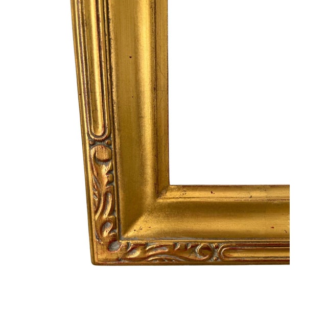 Art Nouveau Ornate, Beveled Solid Giltwood Frame For Sale - Image 3 of 7