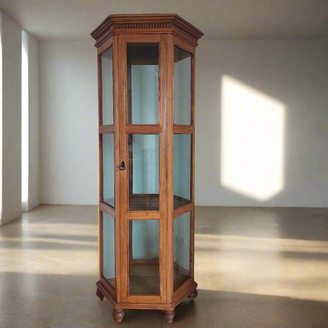 Hexagonal Display Cabinet in Teak For Sale - Image 13 of 13