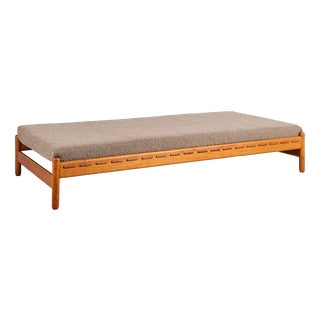 Daybed in Teak and Bouclé Upholstery, Denmark, 1960s For Sale