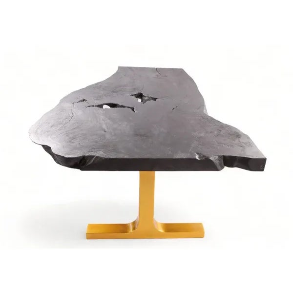 Black 98" Inch Black Living Edge Desk or Dining Table For Sale - Image 8 of 8