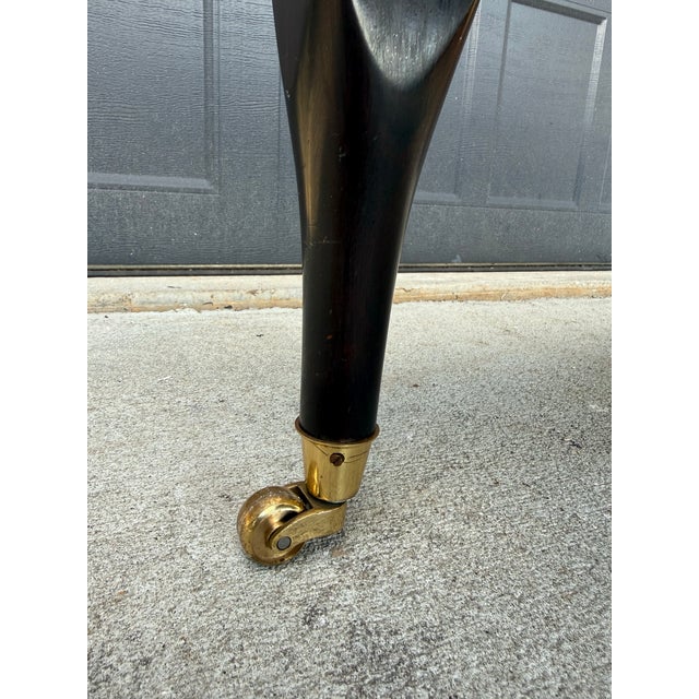 Vintage Rush Top Coffee Table With Brass Casters For Sale - Image 4 of 5