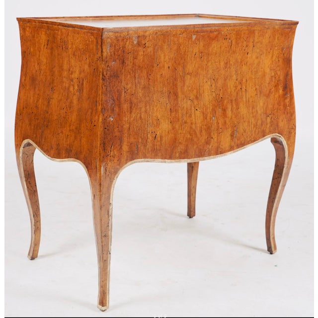 Late 20th Century French Provincial Three-Drawer Side Chest With Pull-Out Slide & Tray Top For Sale - Image 9 of 9