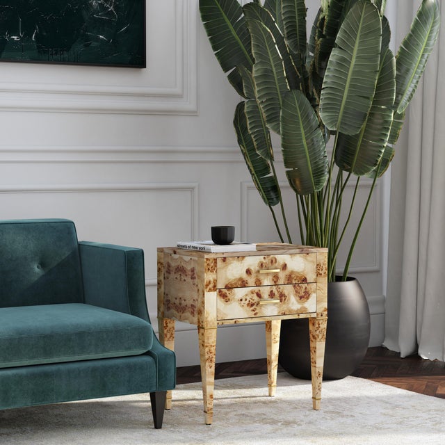 With gorgeous square tapered legs and gold detailing, this mid-century style design has an added modern flair with its...